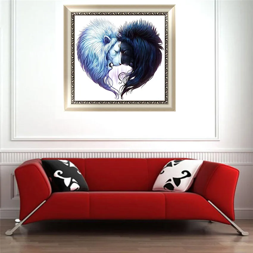 Diamond Painting 3D Lions Embroidery 5D DIY Cross Stitch Mosaic Needlework Picture Home Decoration | Дом и сад