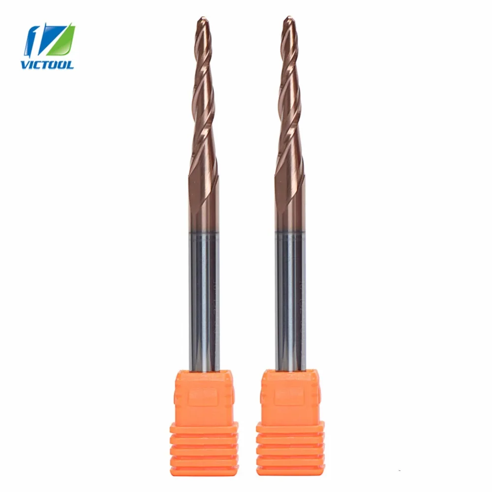 Твердосплавные 2 шт./лот R1.5 * D6 30 5*75 шаровые концевые фрезы с покрытием HRC62