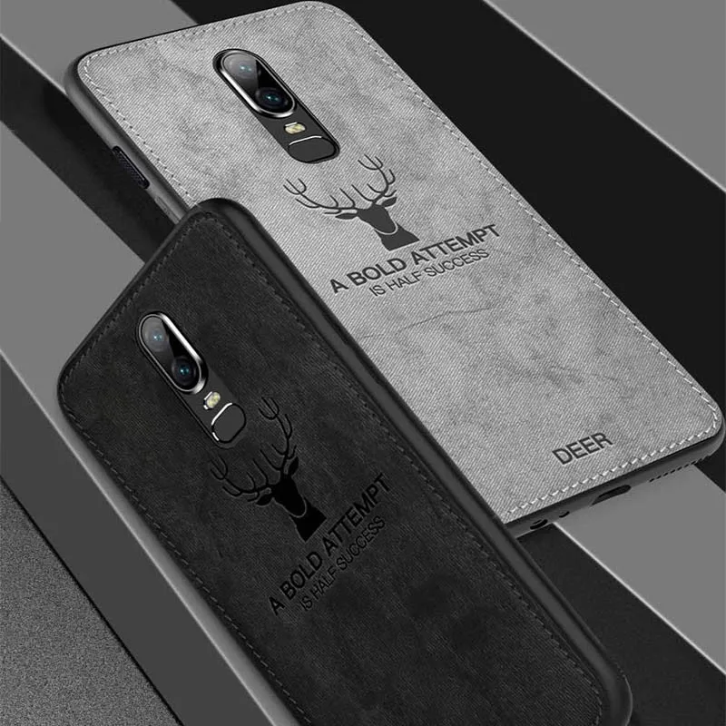 Ultra Slim Fabric Texture Soft TPU 3D Deer Print Cloth Pattern Cover For OnePlus One Plus 5 5T 6 6T Protective Phone Case Funda |