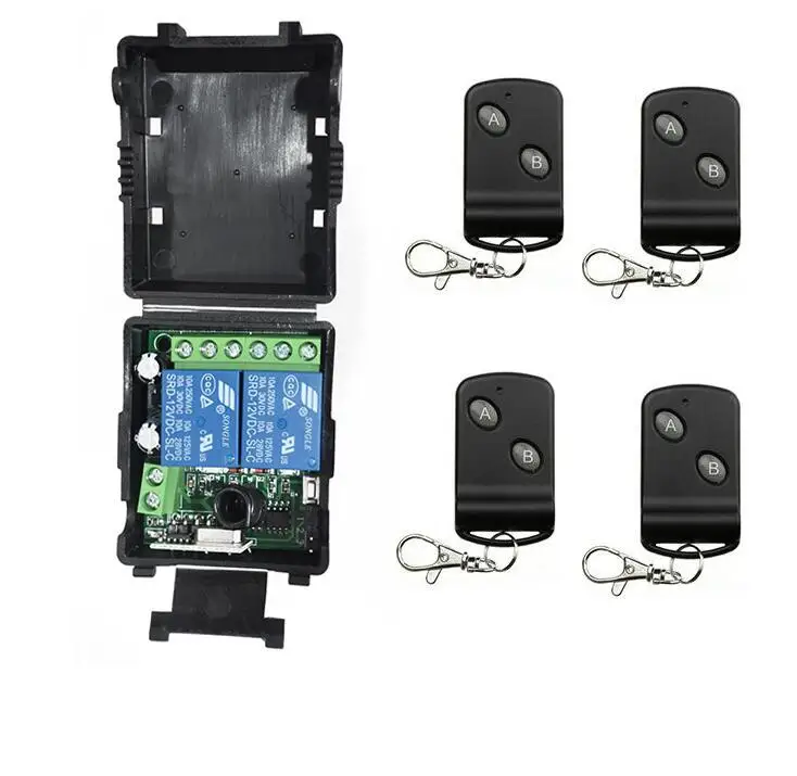 add 4pcs remote DC 12 В 12 В 2CH RF беспроводной пульт дистанционного управления Переключатель системы передатчик приемник 2 CH реле умный дом двери гаража/лампа - Цвет: add 4pcs remote