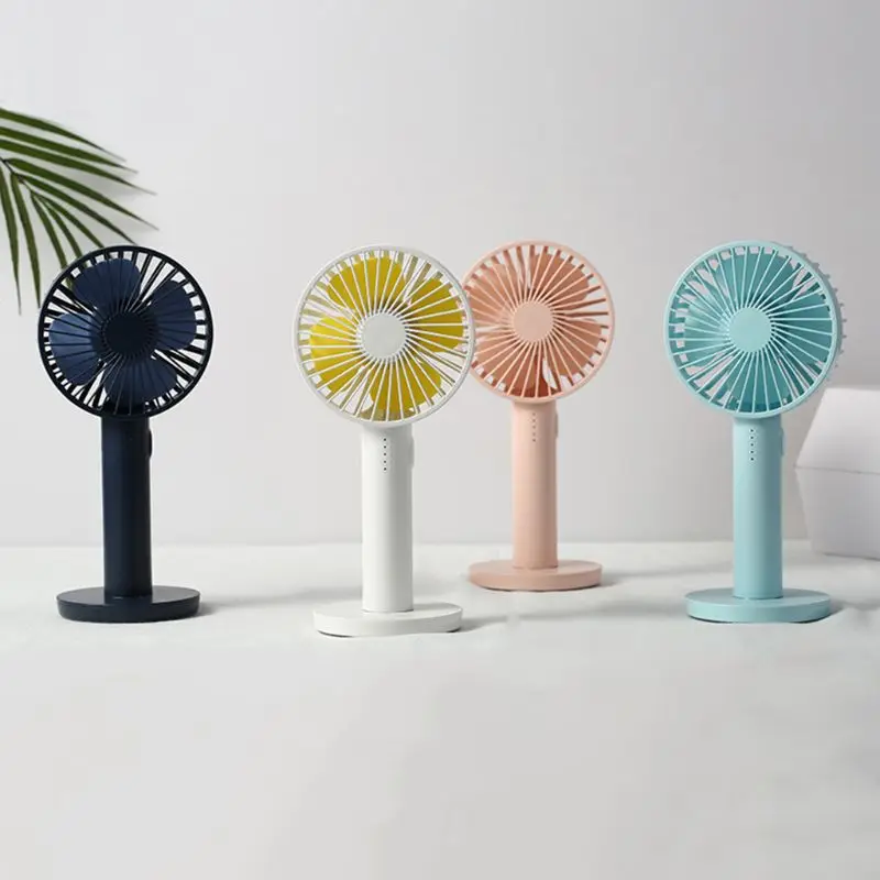 

USB Rechargeable Mini Handheld Fan 5 Gears Natural Wind Noiseless Portable Fan for Outdoor Office Air Cooling with Mirror Base