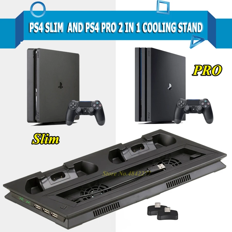 Подставка для кулера PS4 Slim Pro 2 в 1 с контроллером P S4 зарядная док станция Sony Playstation 4