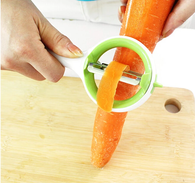 Многофункциональные кухонные принадлежности 2-в-1 вращающийся нож для фруктов