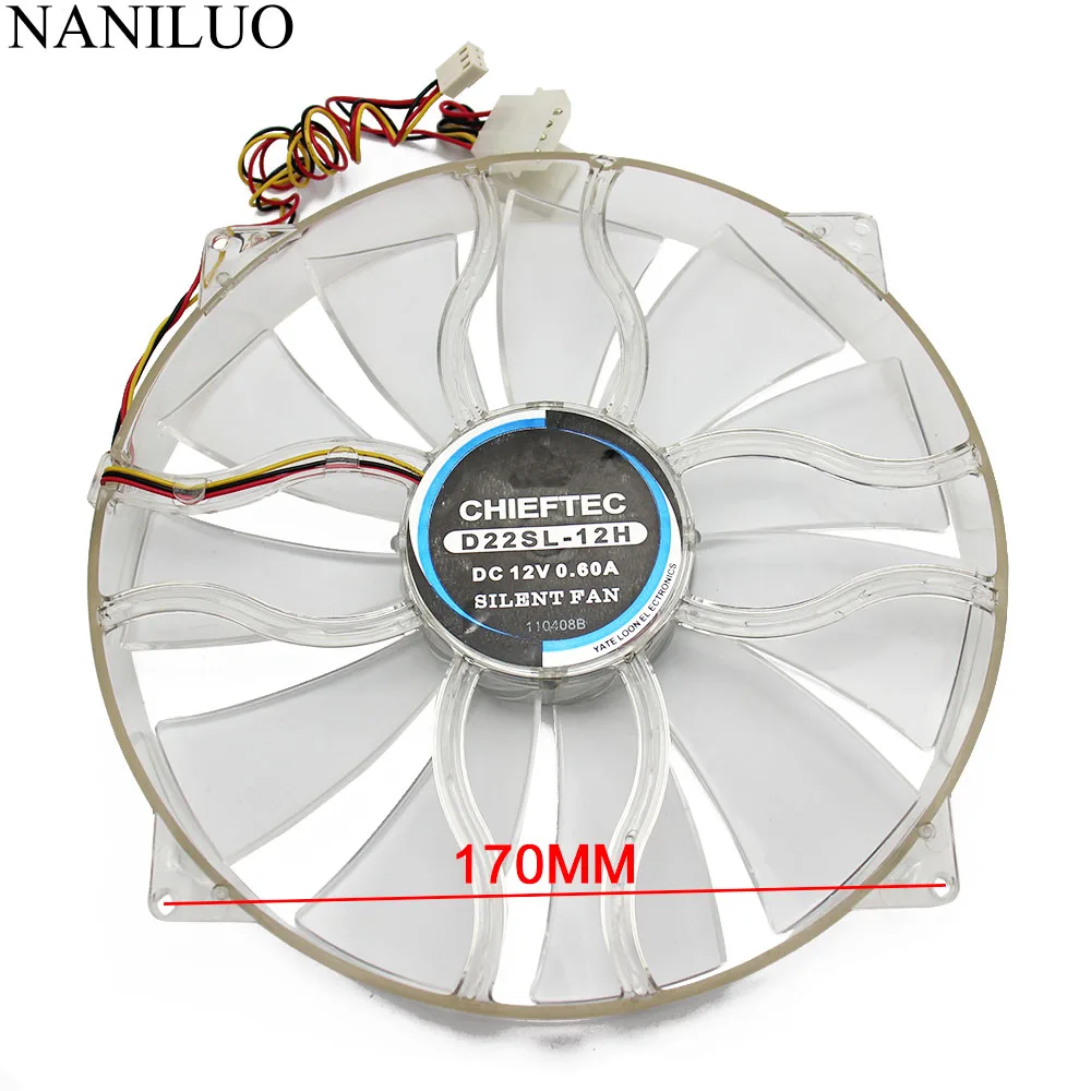 NANILUO Новый D22SL 12H 12V 0.6A 22 см 22030 шасси тихий вентилятор стороне корпуса большой