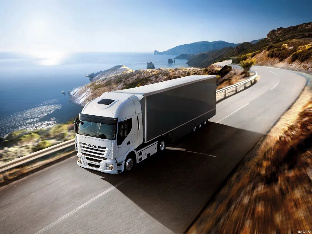 Iveco Stralis белый кабины прицеп Книги по искусству огромный печати плаката D4465|trailer