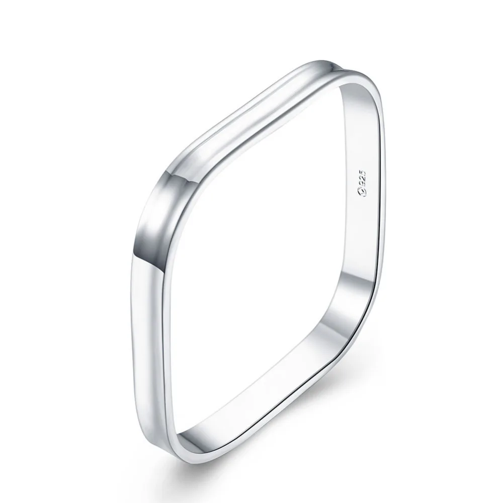 Широкий браслет квадратный из стерлингового серебра 925 пробы ювелирный модный 1837