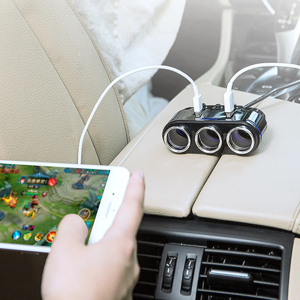 12 V-24 V розетка для автомобильного прикуривателя с двумя портами USB для телефона Зарядное устройство адаптер обнаружения розетка для автомобильного прикуривателя с двумя