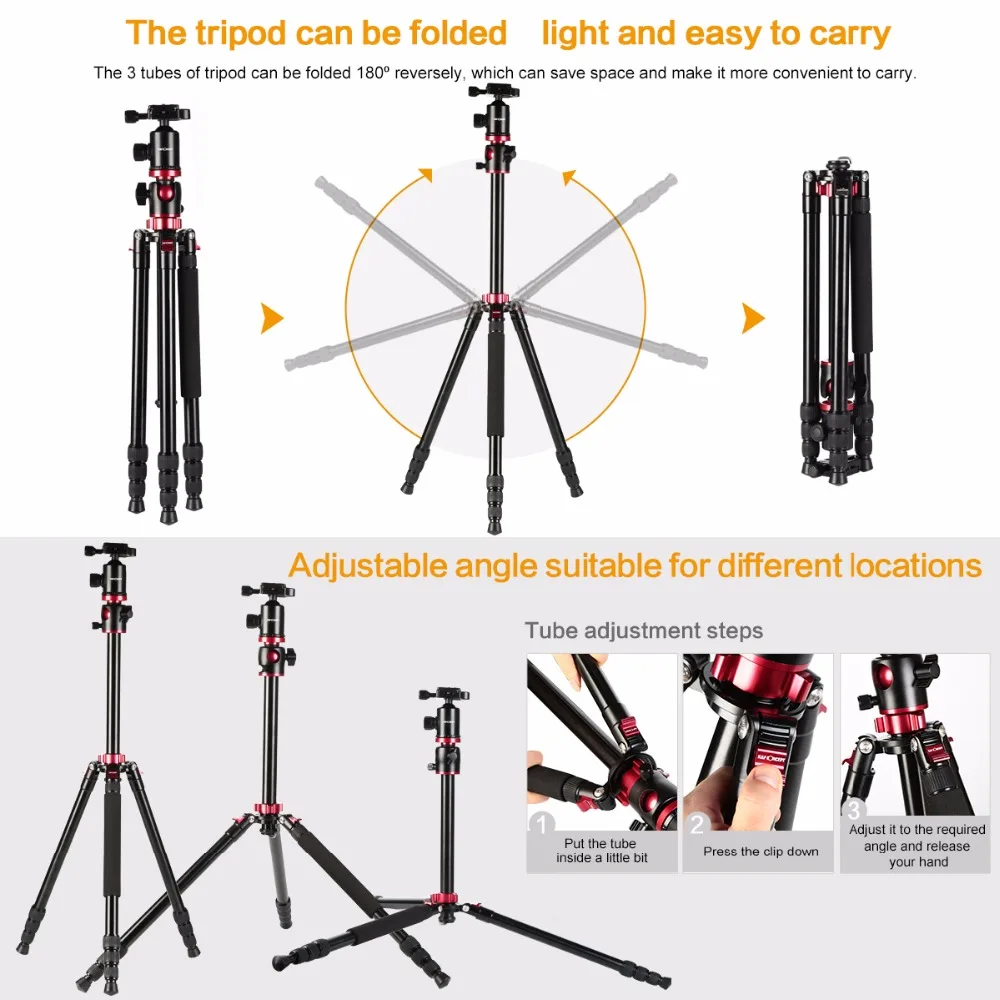 Moveski TM2534T Professional Aluminium Alloy Camera Tripod &amp Ball Head 360 degree For DSLR SLR | Электроника