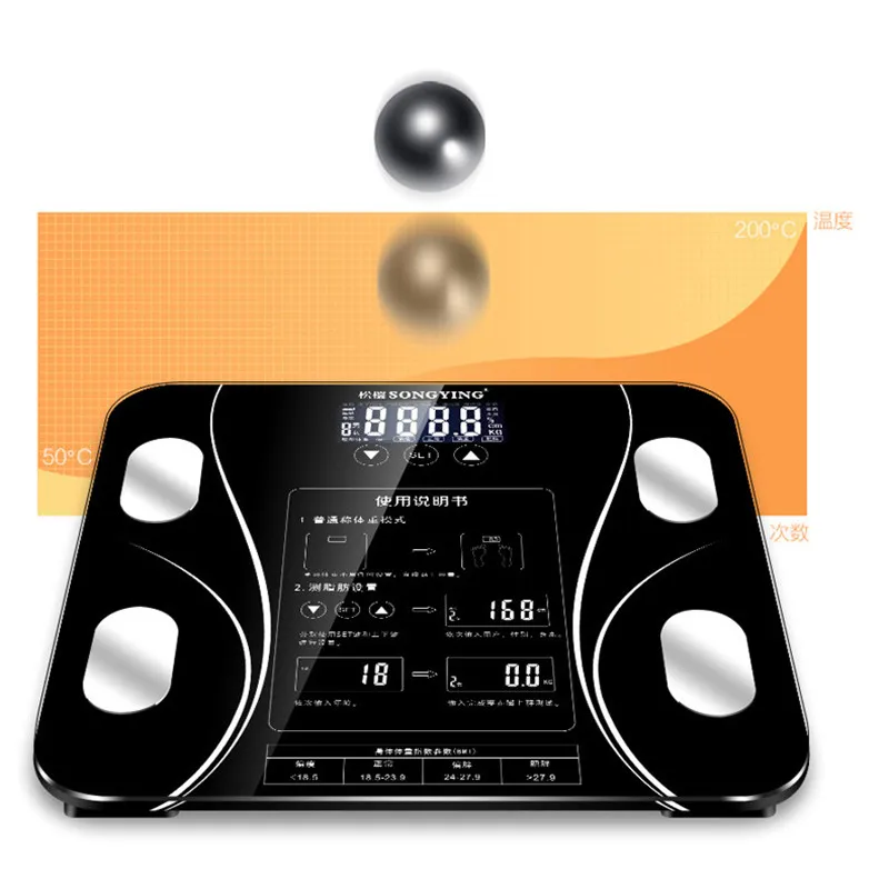 Умные весы BMI для тела, цифровой Вес человека, напольные весы, ЖК-дисплей, индекс тела, электронные весы, Товары для ванной