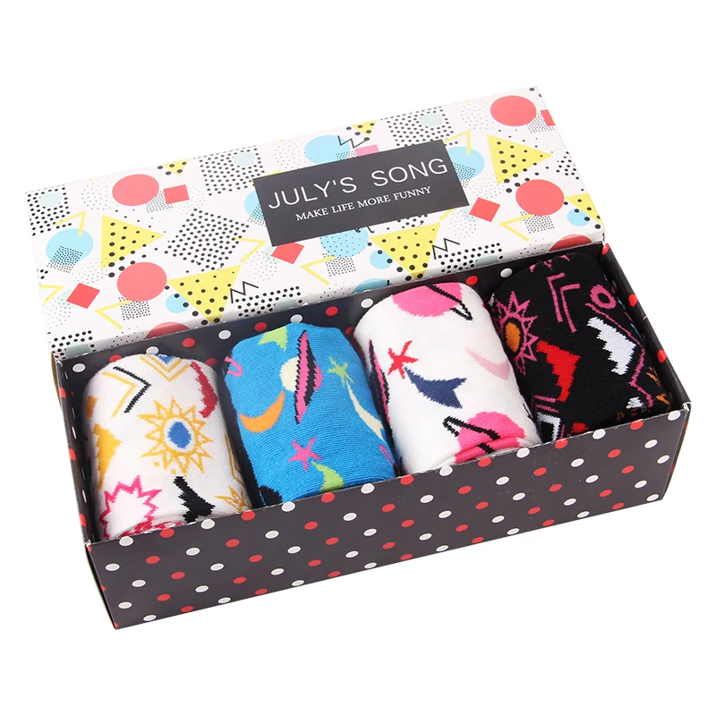 JULY'S песня без коробки 4 пары много Happy Socks Для мужчин s смешные носки брендовые хлопковые Для мужчин платье носки креативные носки