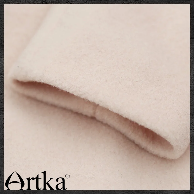 Женское шерстяное пальто ARTKA однотонное романтичное Прямое с отложным