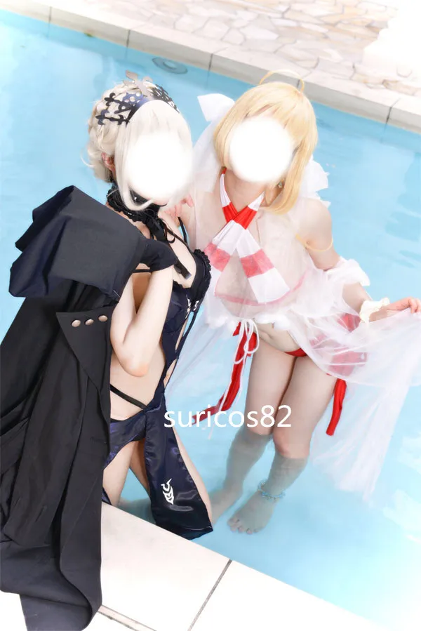 Fate/stay night cosplay Arturia Pendragon saber cos Swimsuit costume |
