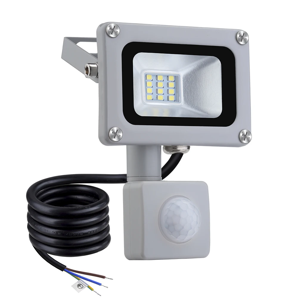 10 Вт Светодиодный прожектор наружный Lanscape 10 Вт Водонепроницаемый IP65 AC 200-240V индукционный датчик прожектор лампа для сада 700LM