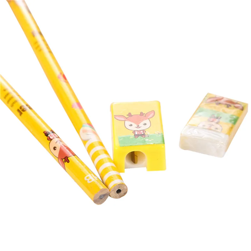 5pcs/set Stationery Set for Kindergarten Children School Supply Cute Cartoon Frozen Pencil Ruler Eraser Sharpener | Канцтовары для