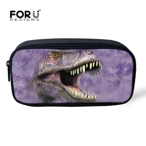 Косметички FORUDESIGNS с разноцветными животными, 3D печать динозавров, мальчиков, карандаш, сумка, школьные принадлежности канцелярские принадлежности, косметичка