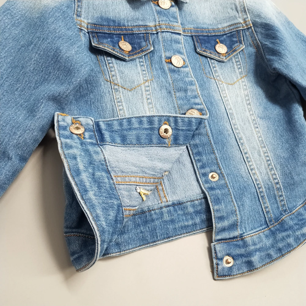 3-6T High Quality Spring Girls Jackets Denim Outerwear Embroidery Flower Girl Coats Jeans Jacket Kids Clothing Children Clothes | Детская