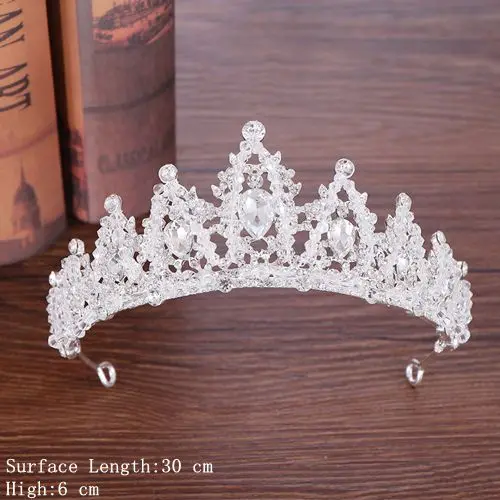 Silver Новейшая Хрустальная корона, тиара, свадебные аксессуары для волос, Хрустальная тиара, свадебная корона, серебряный головной убор, роскошная жемчужная тиара, диадема - Окраска металла: Silver