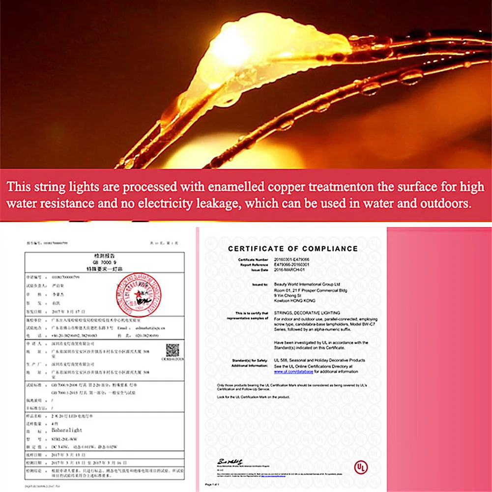 2 м 20 светодиодных звездных гирлянд сказочных мини светодиодов DIY с медным