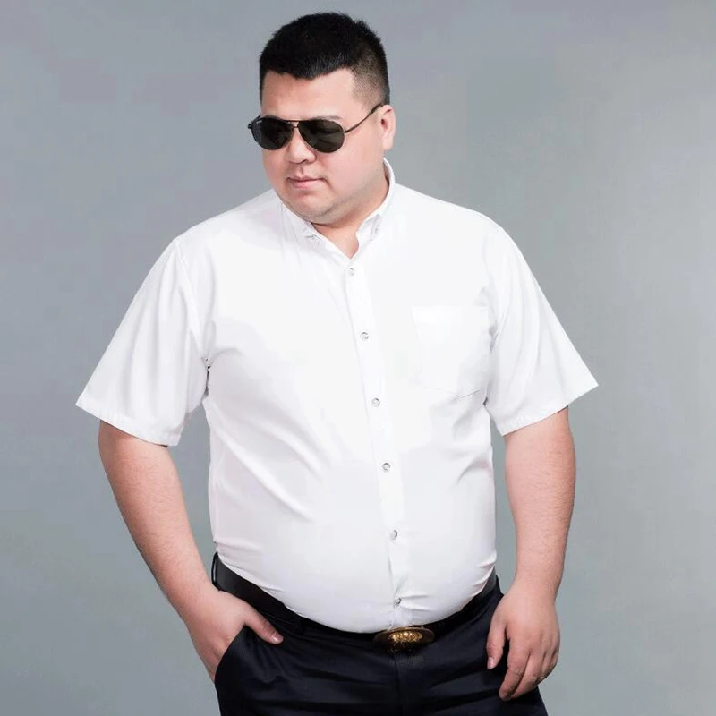 Летняя мужская рубашка с коротким рукавом большого размера 8XL 9XL 10XL 12XL 60 62 64 66 68 70 72