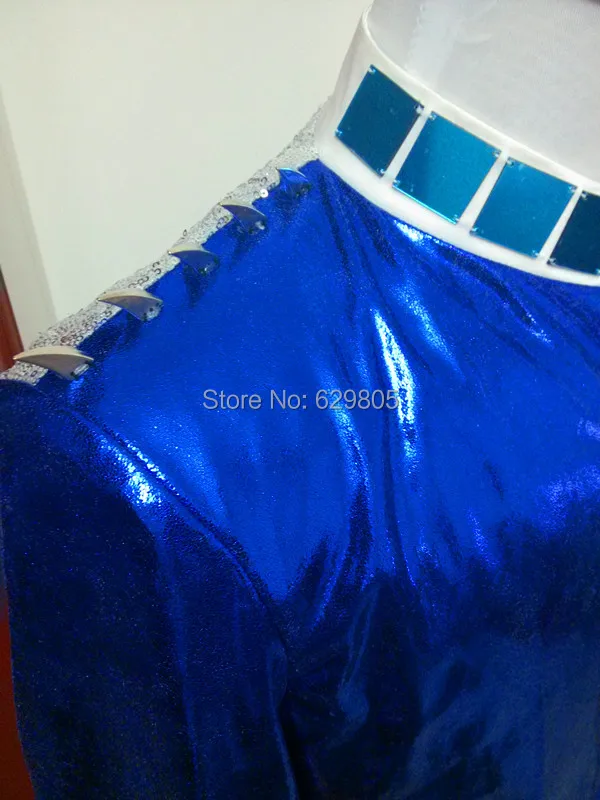 Модный мужской костюм с синими блестками певицы DJ DS сценическая одежда пиджак