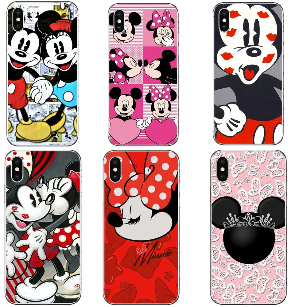Жесткий чехол для телефона с рисунком Микки и Минни Маус iPhone 5 5S SE 6 6S 7 XR XS Max 8 8Plus