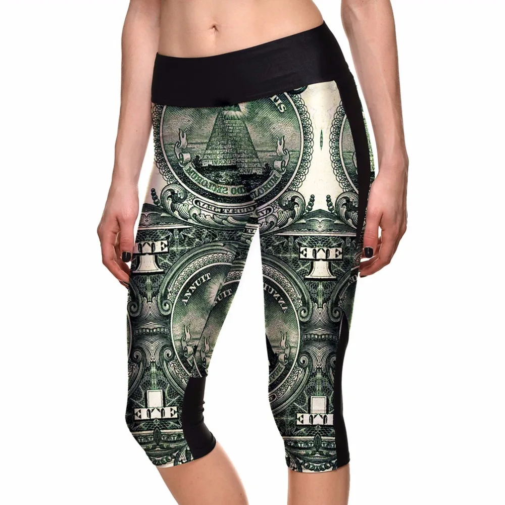 

Blue Fishscale Womens Summer Mermaid Capris Elastic S To 4xL Plus Size Spliced Fitness Pants 3 Patterns