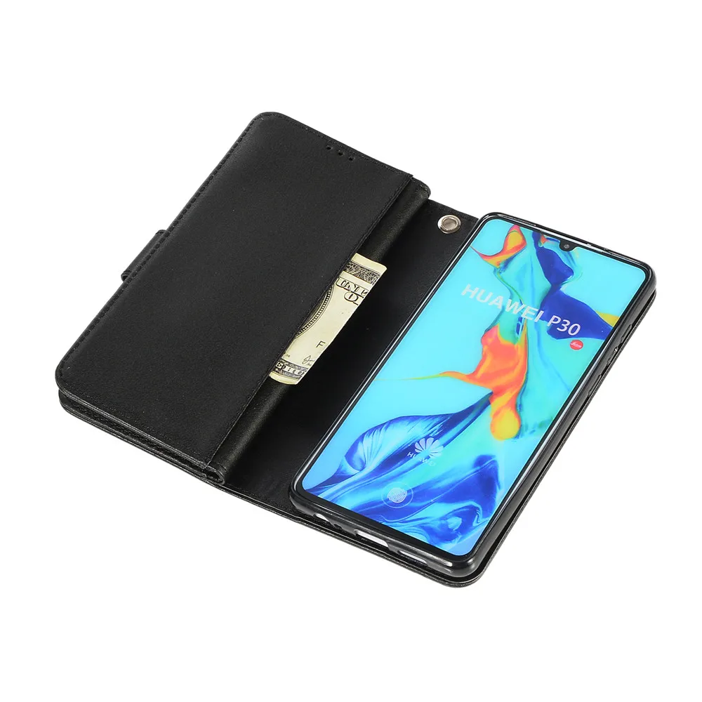 Кожаный чехол кошелек SMILYOU для Huawei P30 Pro P20 Lite Mate 20 10 с отделением карт блестящий
