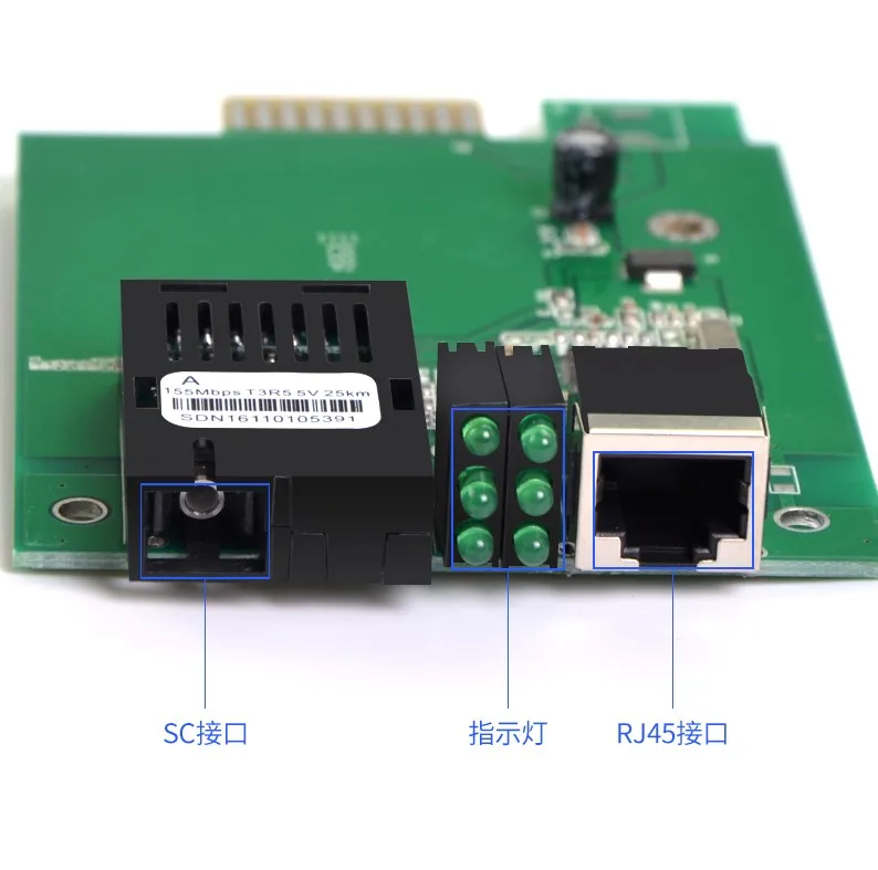 Карта оптоволоконного медиаконвертера 10/100 м оптоволоконный медиаконвертер OEM