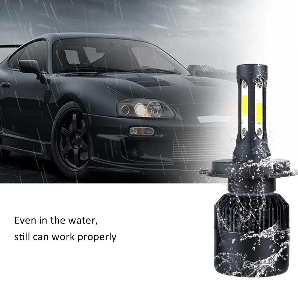 Светодиодная мини Лампа H1 H3 для авто H11/H8/H9 HB3 HB4 9012/HIR2 12 В 24 COB Chip 8000Lm 6500 К 72 Вт