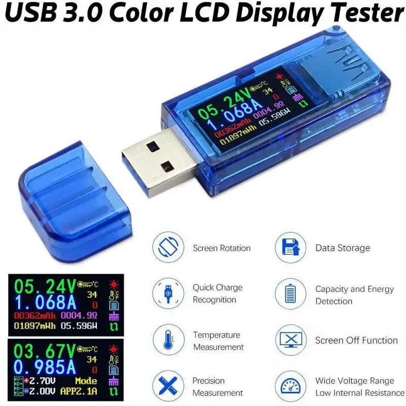 Тестер точности и стабильности USB 3,0 цветной ЖК-дисплей вольтметр напряжение батареи мощность Емкость 3,70-30,00 В 0-4.000A