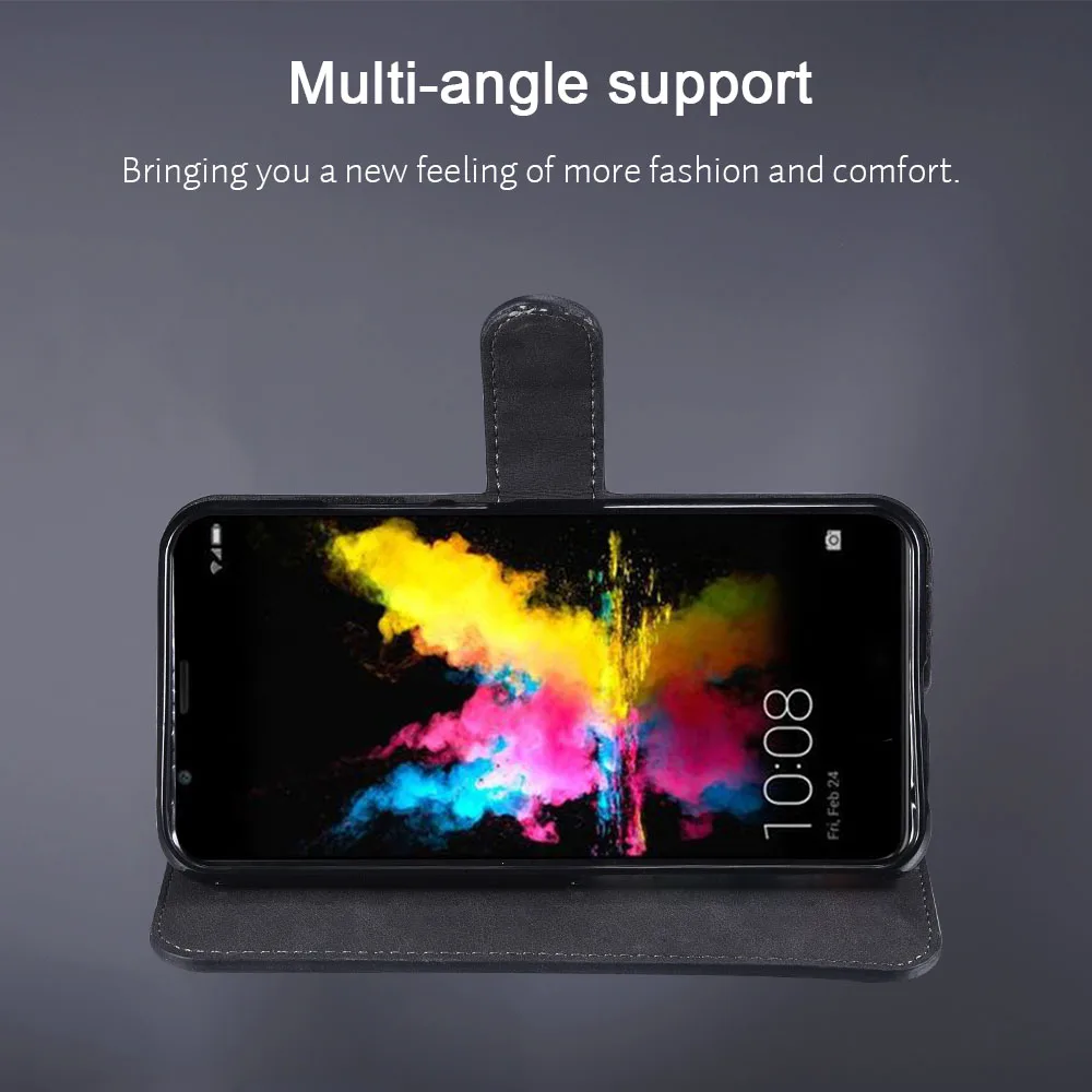 Кожаный чехол для Huawei Honor 7X / Mate Se с карманом карт и ремешком чехлы телефонов