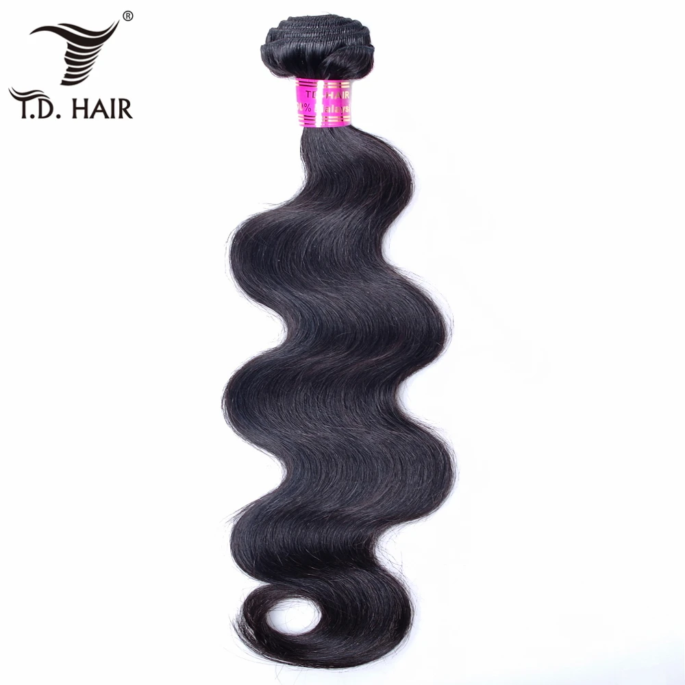 Tdhair Малайзия объемная пучки волнистых волос 100% человеческих плетение 4 штук 10-30