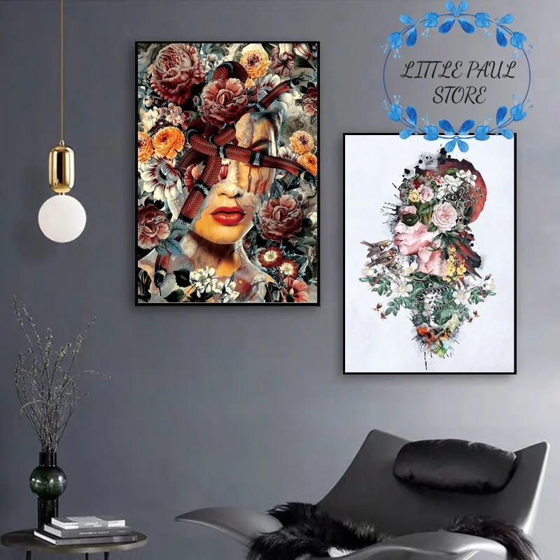 Nature flower and women art Canvas Poster Character poster Wall Pictures for Living Room No Frame | Дом и сад