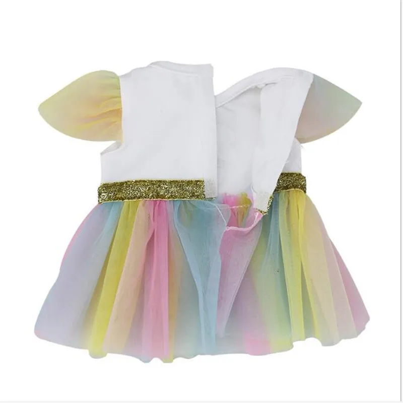 Born New Baby Doll Одежда Аксессуары подходит 18 дюймов 43 см Белый Единорог волосы с куклой девочки и мальчики одежда костюм для ребенка подарок