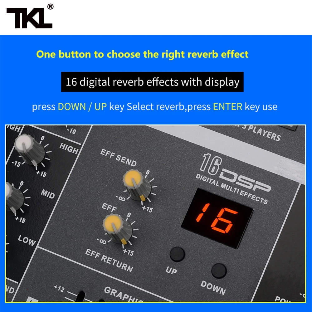 TKL SS600 Professional Mixing 6 Channel DJ Console Sound mixer Audio USB with bluetooth With 16 Reverb effect 7 Equalizer | Электроника