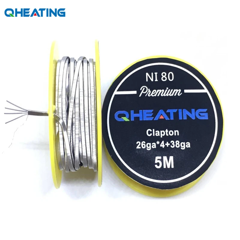 Qнагревательный провод Ni80 clapton 26ga * 4 + 38ga crazy 5 м/рулон для электронной сигареты RDA