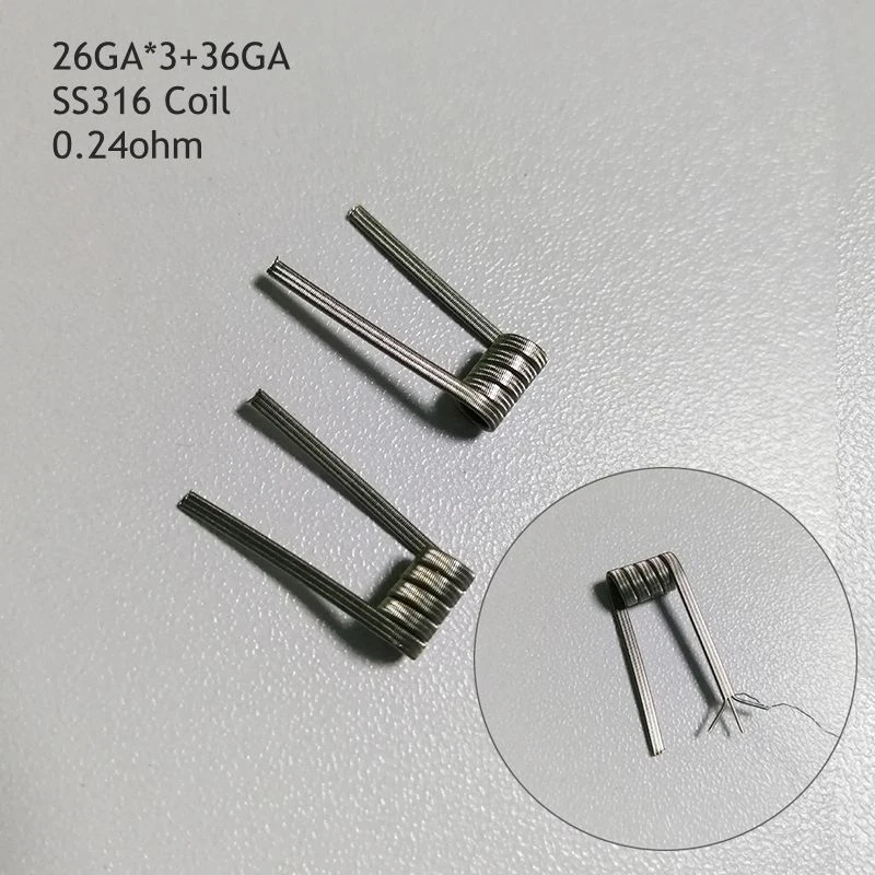 10 шт./лот высокой плотности A1 SS316 Ni80 нихром Клэптон готовые катушки для RDA RTA РБА