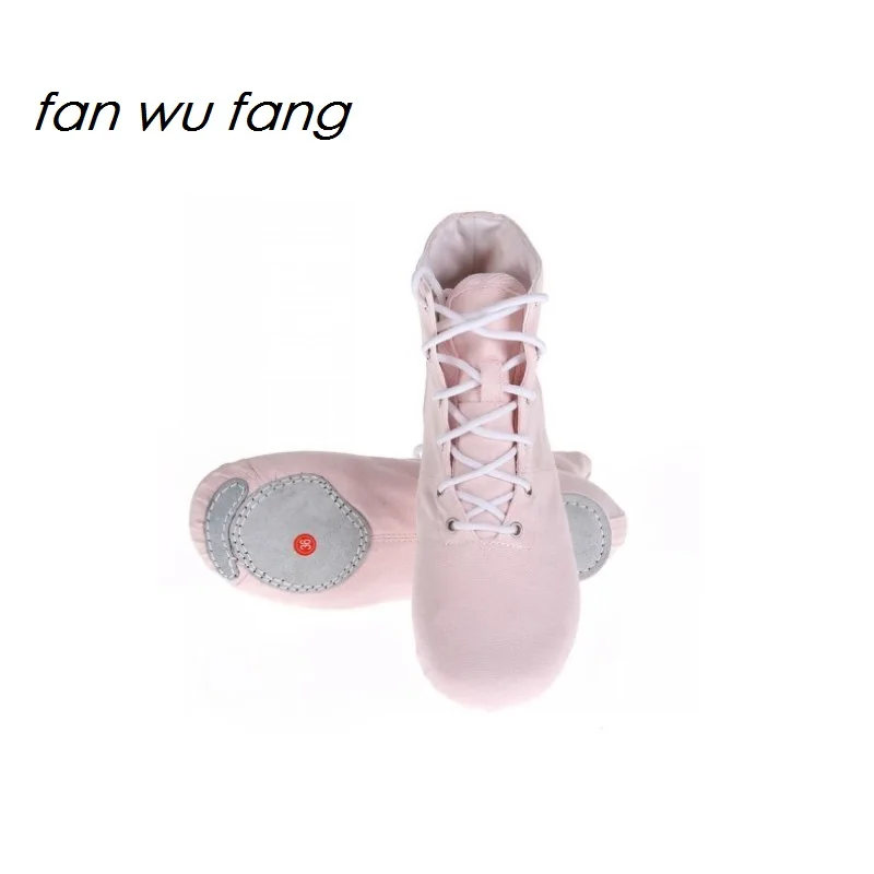 Fan wu fang/2017 г. Новое поступление розовая Брезентовая обувь для джаза с мягкой