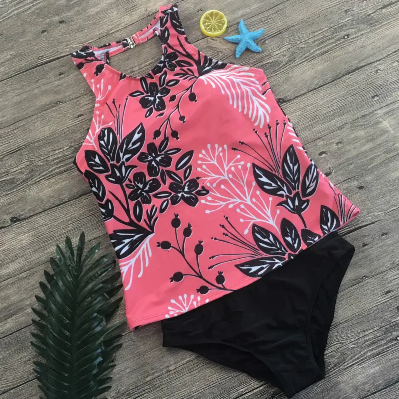 Новые модные женские купальники с цветочным принтом 2 шт Купальник Мягкий Бикини