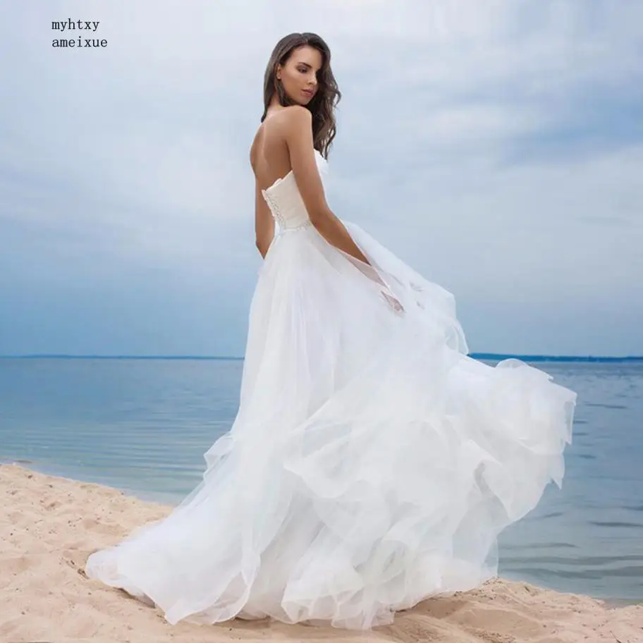 Женское свадебное платье со шлейфом элегантное Привлекательное без рукавов