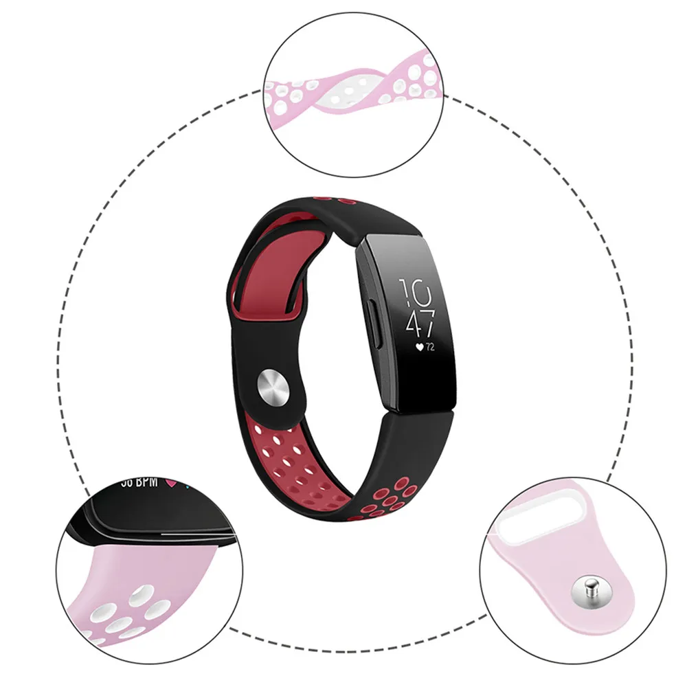 Ремешок для fitbit inspire HR сменный ремешок Двухцветный силиконовый Браслет для Fitbit inspire аксессуары A26
