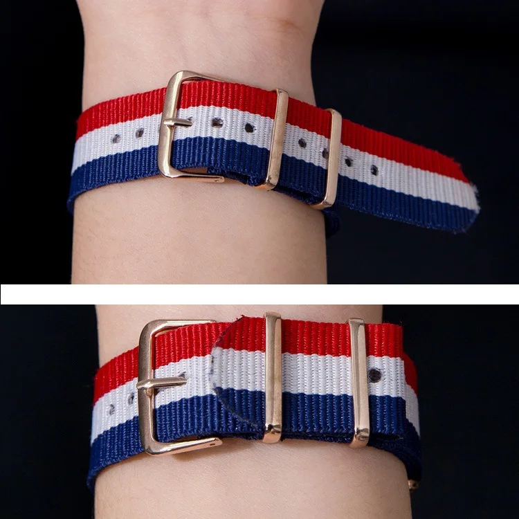 Ремешок для наручных часов в полоску нейлоновый армейский браслет разные цвета 10