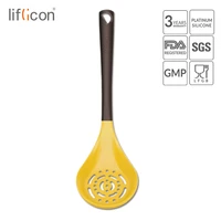 liflicon silicone slotted skimmer spatula heat resistant spoon strainer colander long handle cooking tools