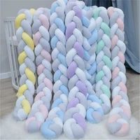 2m3m baby handmade nodic knot bed bumper newborn long knotted braid pillow baby bed bumper knot crib infant room decor