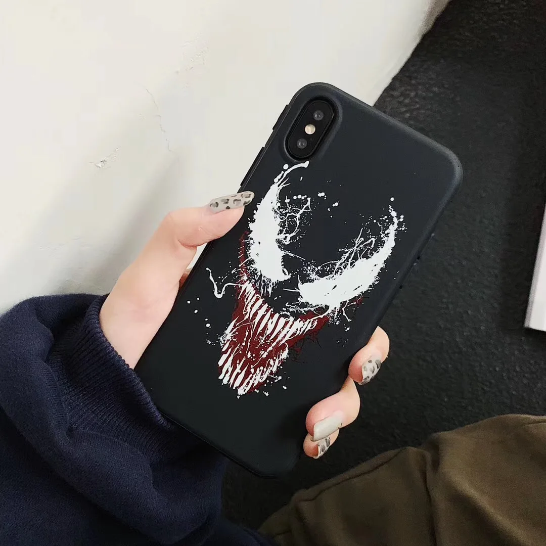 Popular American comic venom soft silicone case for iphone 6 7 6S 7plus 8 8plus XR XSMax Marvel 3D rescue phone Super Hero |
