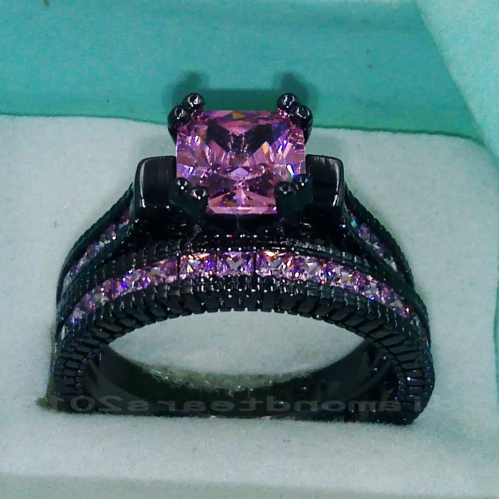 Size5-11 Бесплатная доставка Модные Ретро ювелирные изделия 14kt Черное золото