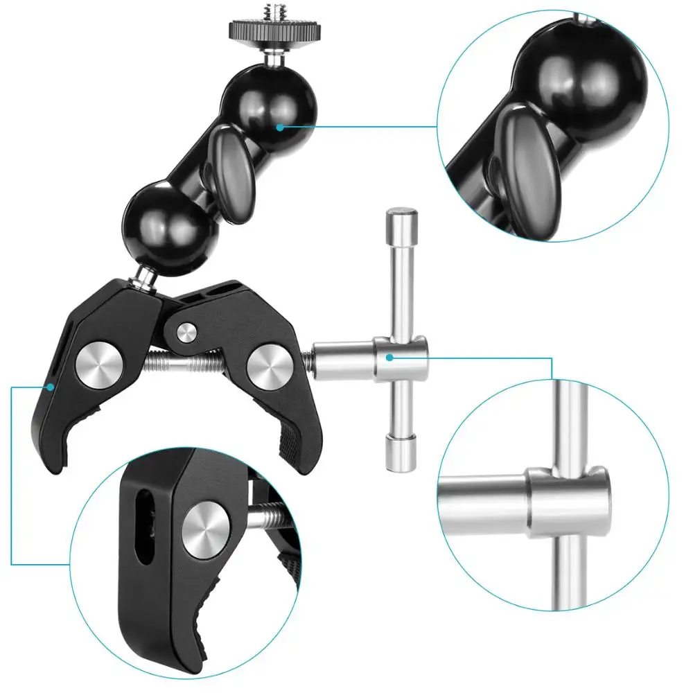 Neewer Cool Ballhead Arm многофункциональный двойной шариковый Адаптер для крепления