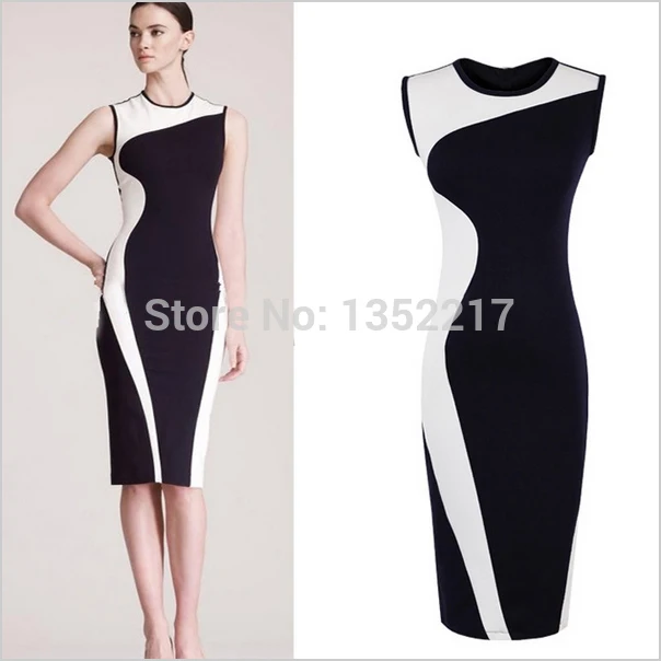 O Neck PENCIL XXXL Size Casual SLEEVELESS Dress Vestidos Sexy Women Black Dresses Free Shipping | Женская одежда