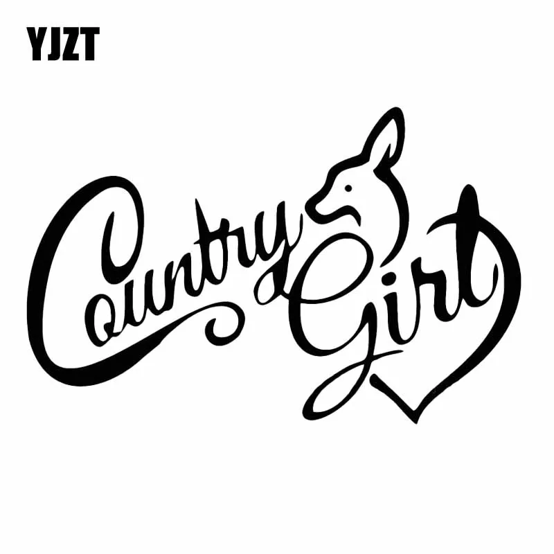 

YJZT 14.5X9.3CM Country Girl Car Sticker Truck Funny JDM Window Bumper Vinyl Decal Black/Silver C26-0284