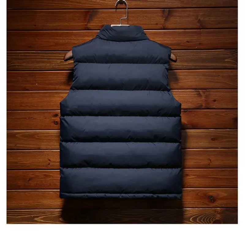 FAISIENS мужчины размера плюс 5XL 6XL жилет теплый без рукавов куртка пальто темно-синий винный красный 7XL 8XL Slim Fit Мужчины зимний жилет